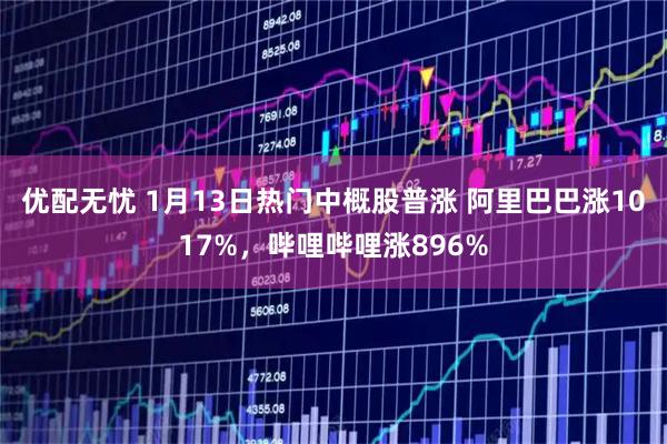 优配无忧 1月13日热门中概股普涨 阿里巴巴涨1017%，哔哩哔哩涨896%